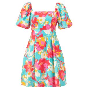 Claire Printed Puff Sleeve Dress