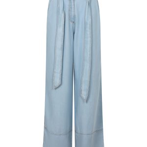 Wide Leg Chambray Pants