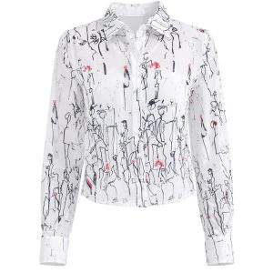 Printed Button Up Blouse