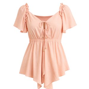 Silky Drape Ruffle Top