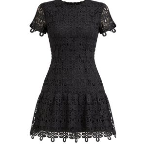 Lace Short Sleeve Dress