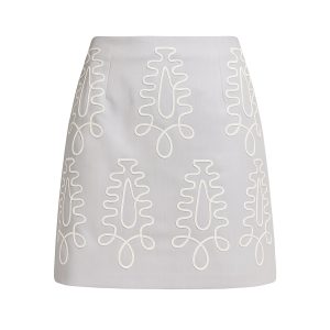 Layla Woven mini skirt with cord embroidery