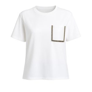 Knit T-shirt With Embellished Chest Pocket