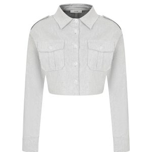 Day Trip Woven Button Down Crop Jacket