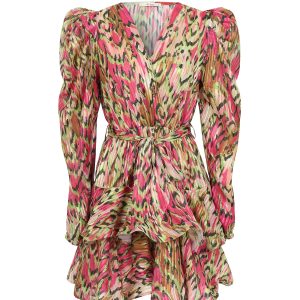 Naila Tiered Flare Dress With Puff Sleeve