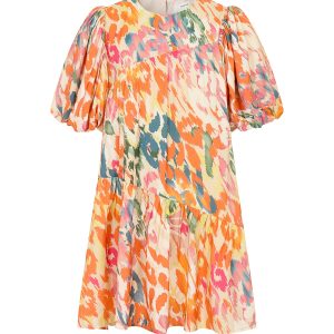 Audrey Tiered Mini Dress With Puff Sleeve