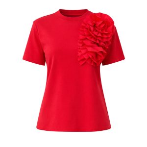 Bright Bloom Big Flower Short Sleeve Top