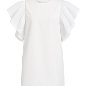 Airy Elegance Woven Oversized Sleeve Dress
