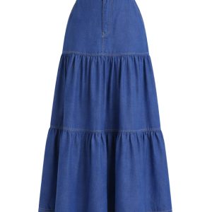 Eliza Denim Tiered Skirt