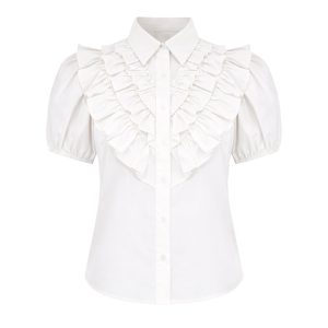 Ruffled Collar Charm Top