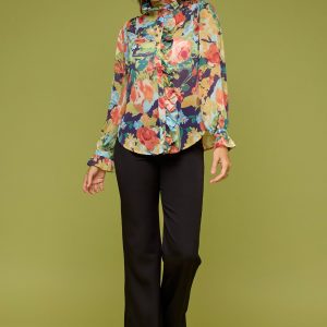 Printed chiffon Ruffled top