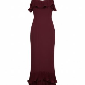Ruffled Open Back Maxi Dress