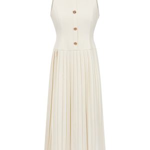 Pleated Detail Midi Dress