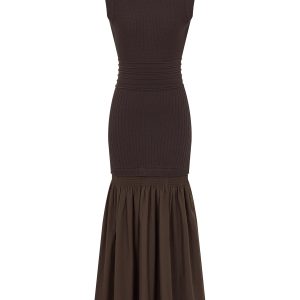 Mock-Neck Drop-Waist Sweater Midi Dress