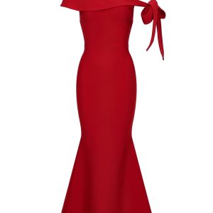 La Belle Époque Bandage Off Shoulder Maxi Mermaid Dress