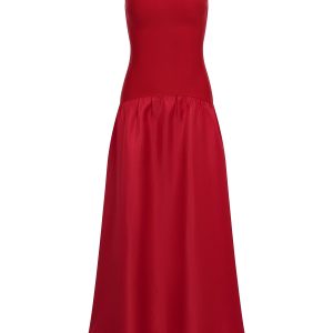 Mirelle Hybrid Bandage Satin Midi Dress