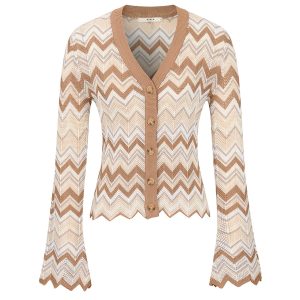 Geometric Pattern Knit Cardigan