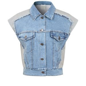 Knit Denim Mix Vest