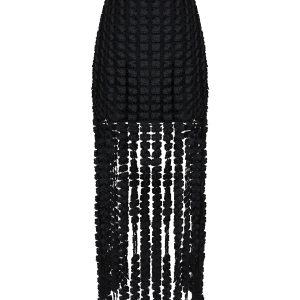 Kaia Woven Lace Fringe Detail Skirt