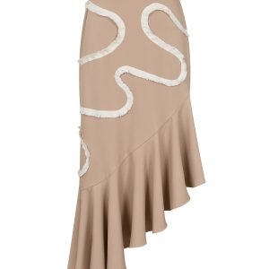 Woven Skirt with Ruffle Detail