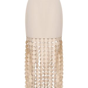 Soft Echo Midi Woven Skirt with Fringe