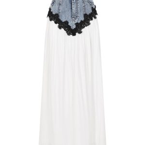 Amélie Denim Contrast Maxi Skirt