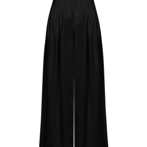 Santé Woven Pleated Wide Leg Pants