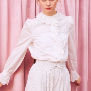 Refined Lace Ruffle Shirt
