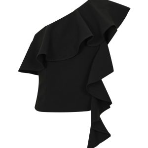 Colette One Shoulder Ruffle Woven Top