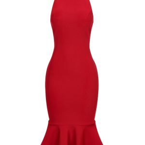 Bandage Halter Mermaid Midi Dress
