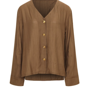 The Ember V-Neck Woven Long Sleeve Top