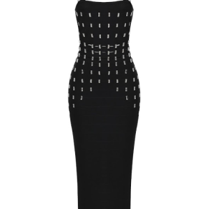 Crystal Circuit Bandage Maxi Dress