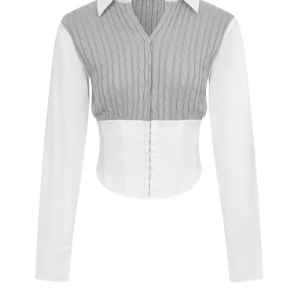 Poplin Knit Corset Shirt