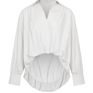 Stripe Bubble High Low Shirt